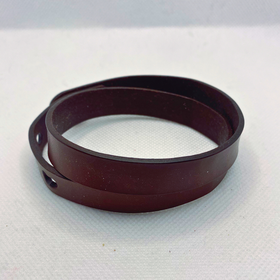 Double Wrap Brown Leather Bracelet