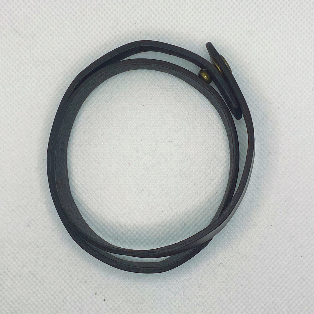 Double Wrap Brown Leather Bracelet