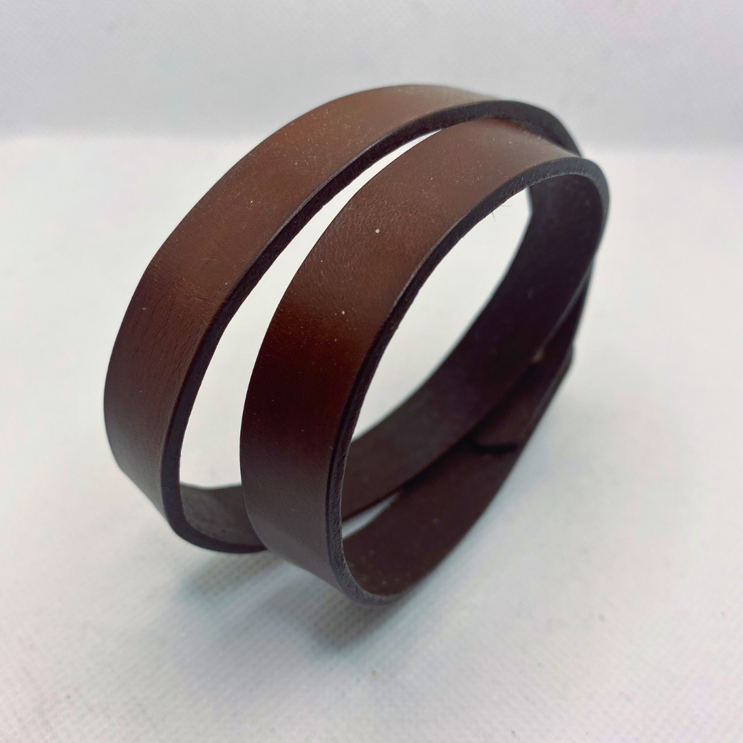 Double Wrap Brown Leather Bracelet