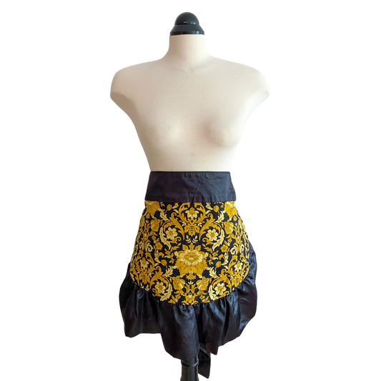 Regal Gold Flowers Half Apron