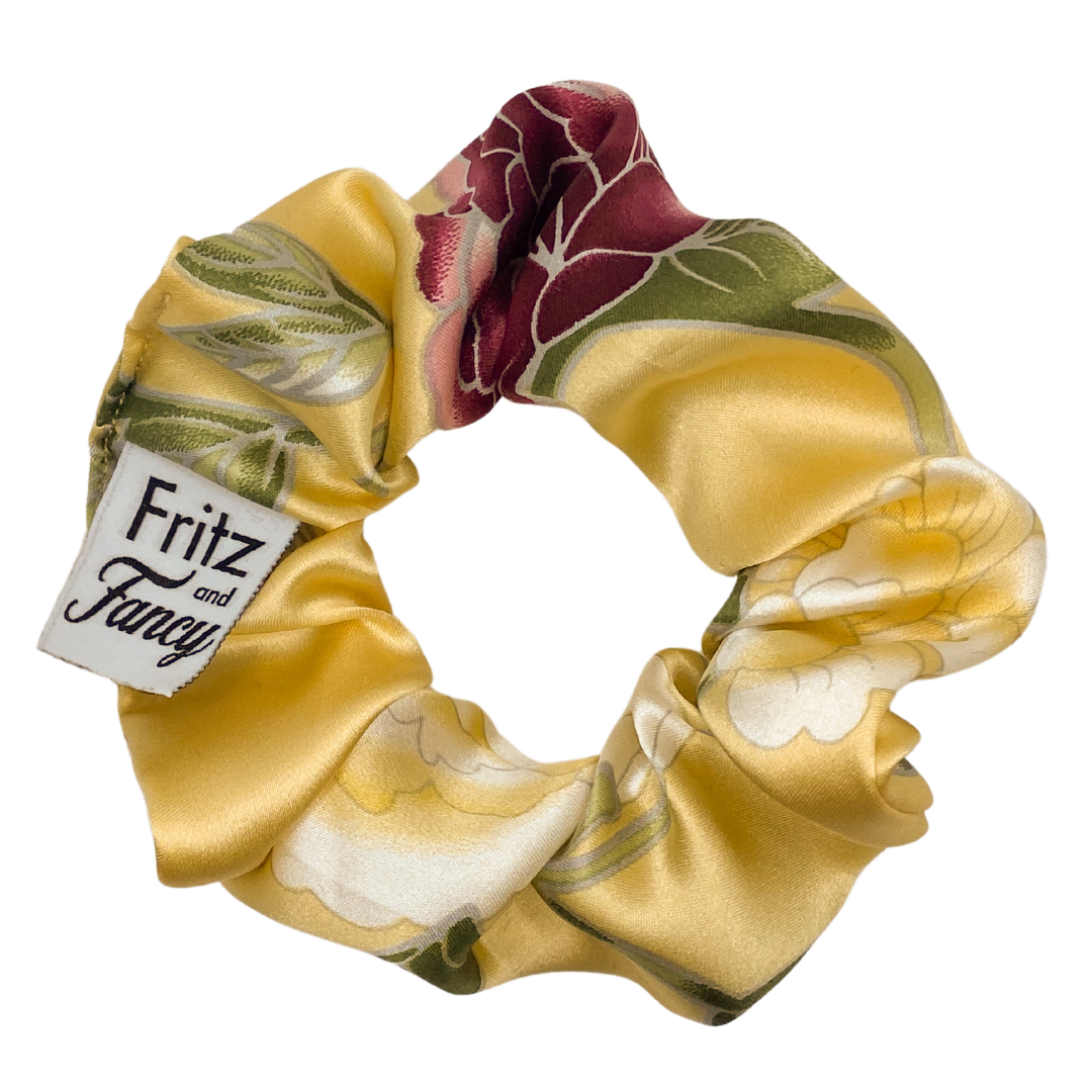 Jasmine and Peonies Silk Scrunchie
