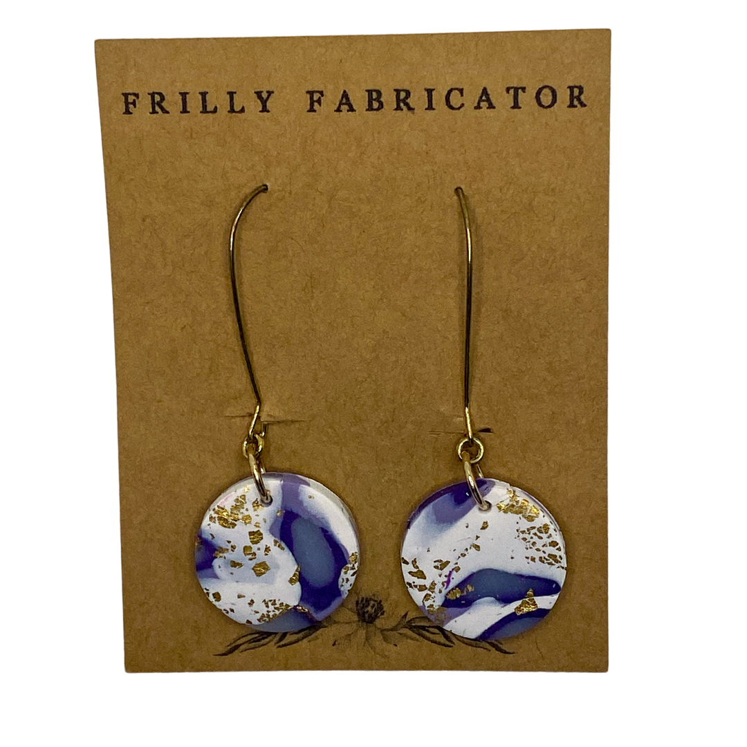 Purple Marble Polymer Clay Earrings