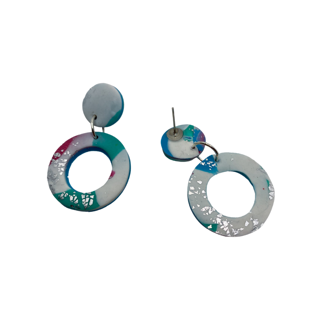 Marled Hoops Polymer Clay Earrings