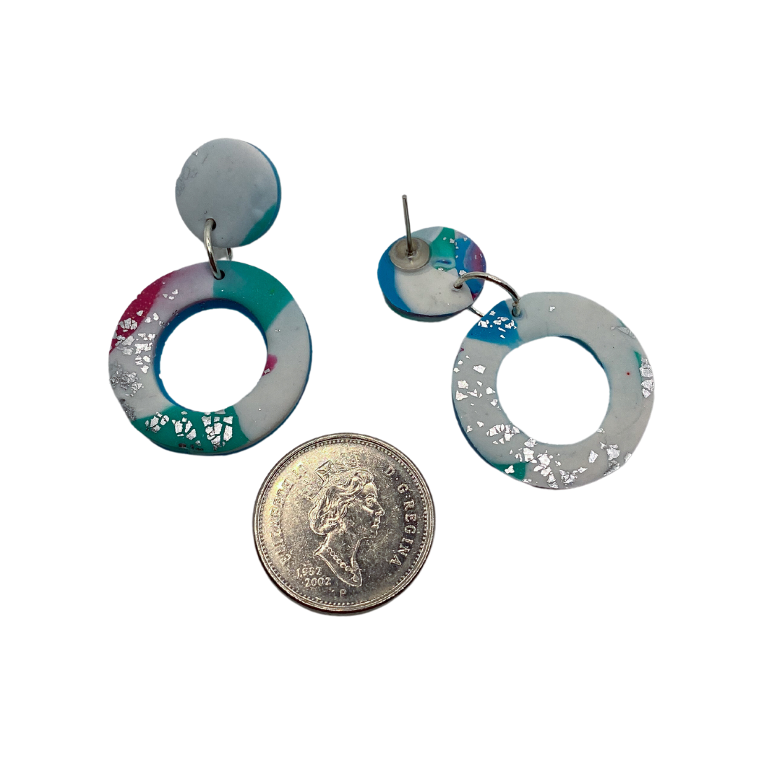 Marled Hoops Polymer Clay Earrings