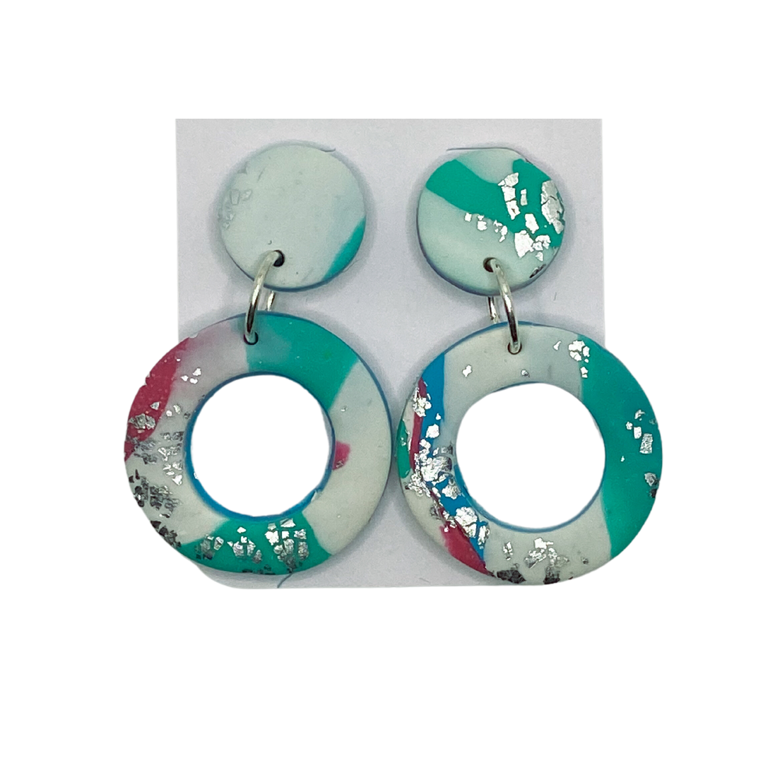Marled Hoops Polymer Clay Earrings