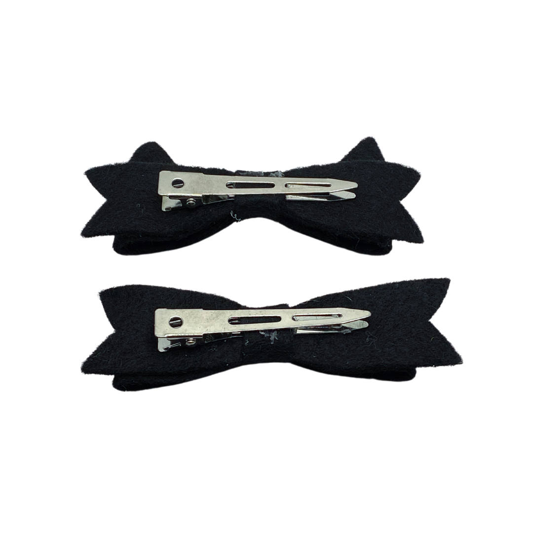 Black Cat Hair Clip Barrette Set