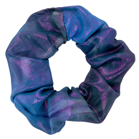 iridescent scrunchie purple shiny