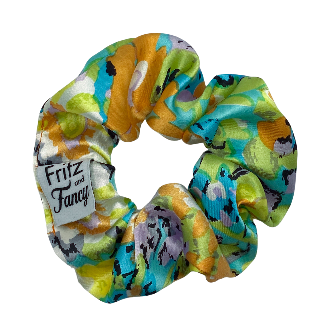 Artistic Poppies Silk Scrunchie