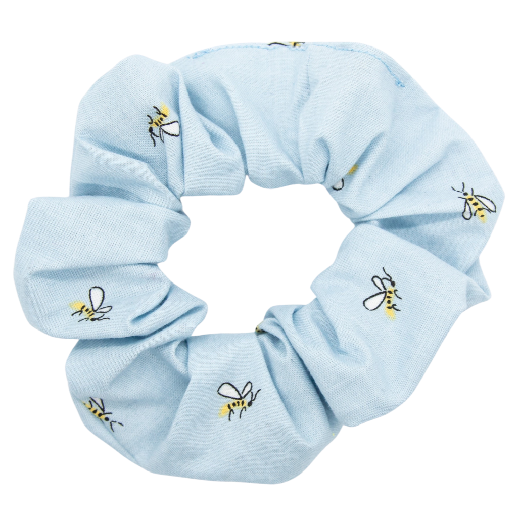 Bee blue scrunchie honeybee