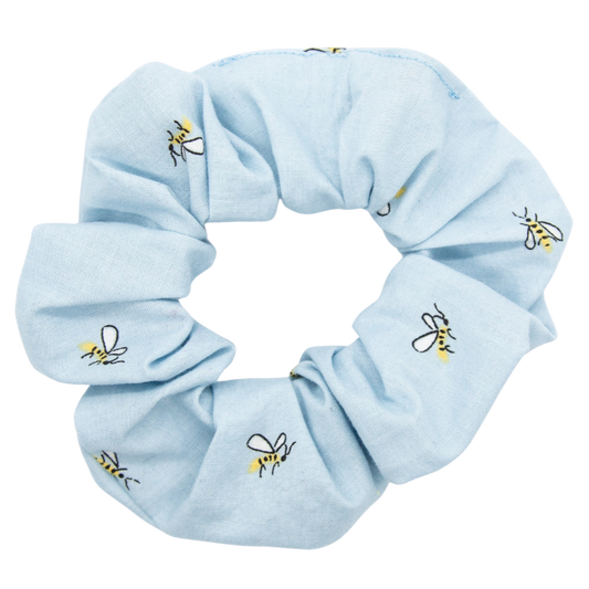 Bee blue scrunchie honeybee