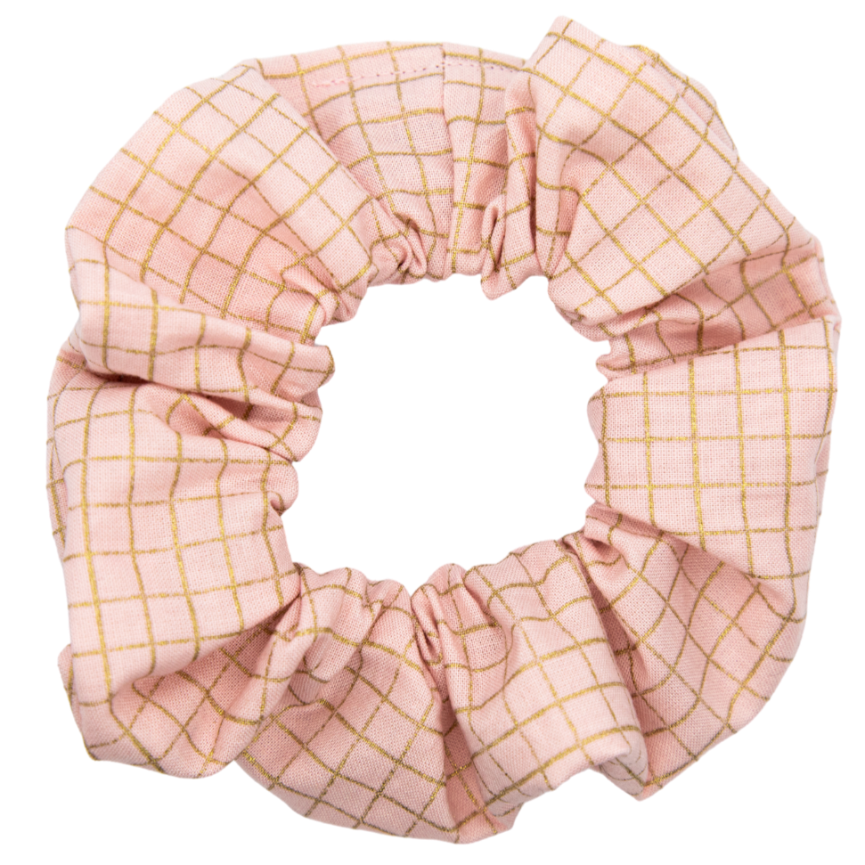 Pink Gold metallic Scrunchie Grid