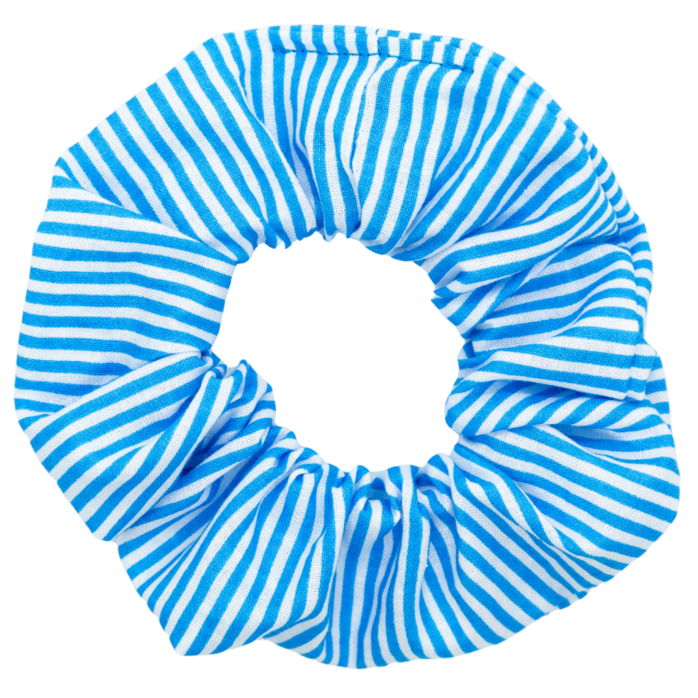 blue white stripe scrunchie